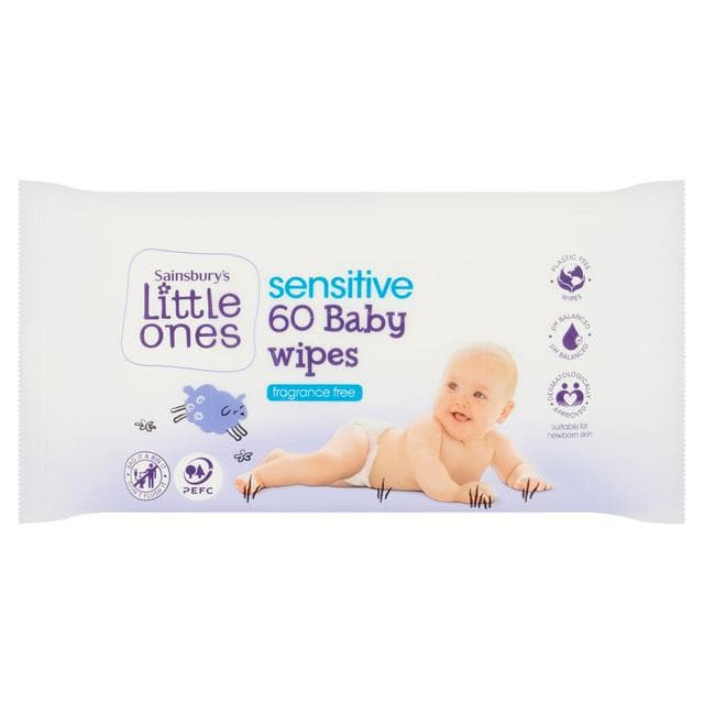 Little Ones Sensitive Baby Wipes x60 - gallery image 1