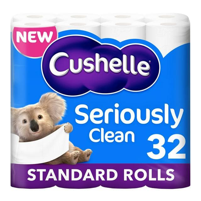 Cushelle Seriously Clean 32 x Standard Toilet Rolls - gallery image 1