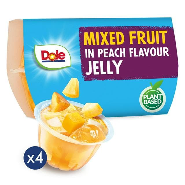 Dole Mixed Fruit In Peach Jelly Fruit Snacks 4x123g - gallery image 1
