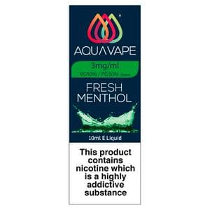 Aqua Vape Liquid Refill Fresh Menthol 3mg