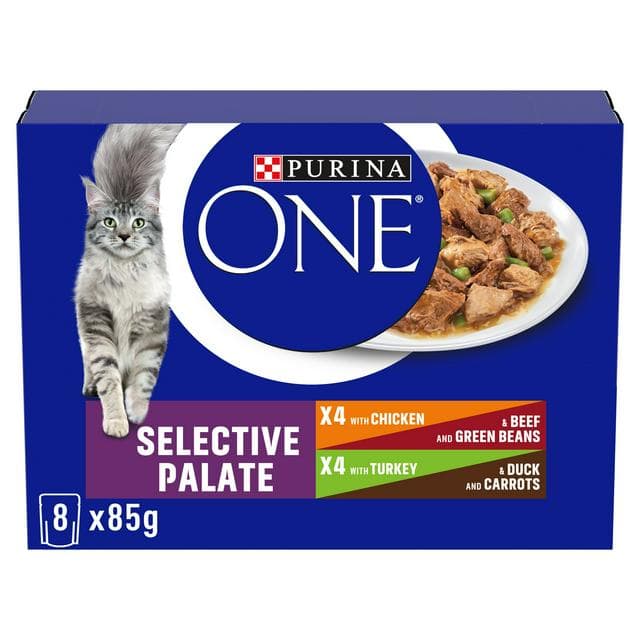 Purina One Mini Fillets Selective Palate Wet Cat Food 8 x 85g - gallery image 1