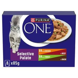 Purina One Mini Fillets Selective Palate Wet Cat Food 8 x 85g