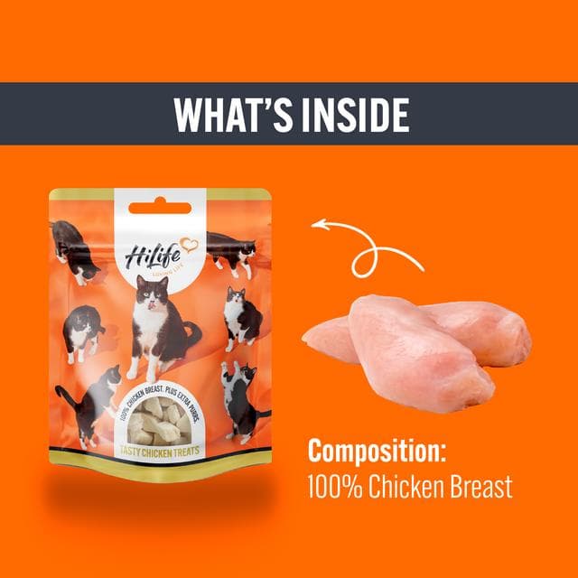 HiLife 100% Natural Chicken Breast Cat Treats 30g - gallery image 2