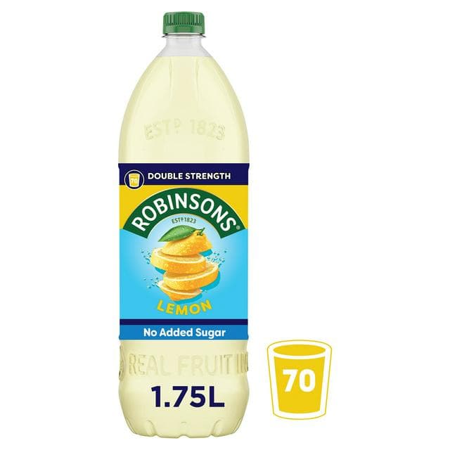 Robinsons Double Strength Lemon No Added Sugar Fruit Squash 1.75L - gallery image 1