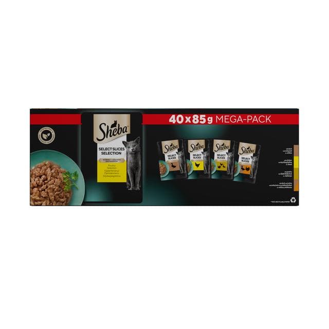 Sheba Select Slices Adult Wet Cat Food Pouch Poultry Selection in Gravy Mega Pack 40 x 85g - gallery image 6