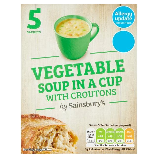Sainsbury's Vegetable Soup in a Cup with Croutons x5 23g - gallery image 1
