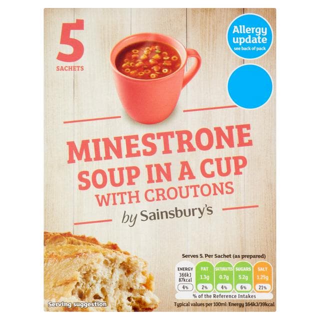 Sainsbury's Minestrone Cup Soup with Croutons 115g - gallery image 1