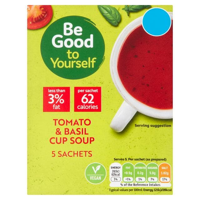 Sainsbury's Be Good to Yourself Tomato & Basil Cup Soup x5 16.5g - gallery image 1