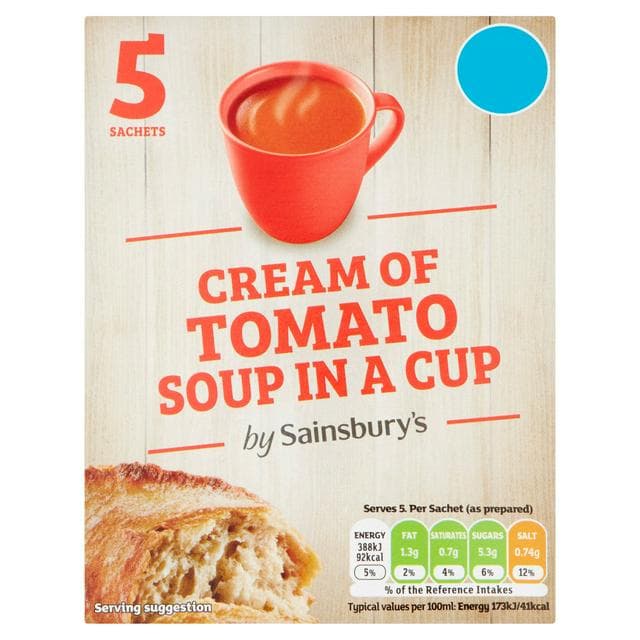 Sainsbury's Cream of Tomato Soup in a Cup x5 24g - gallery image 1