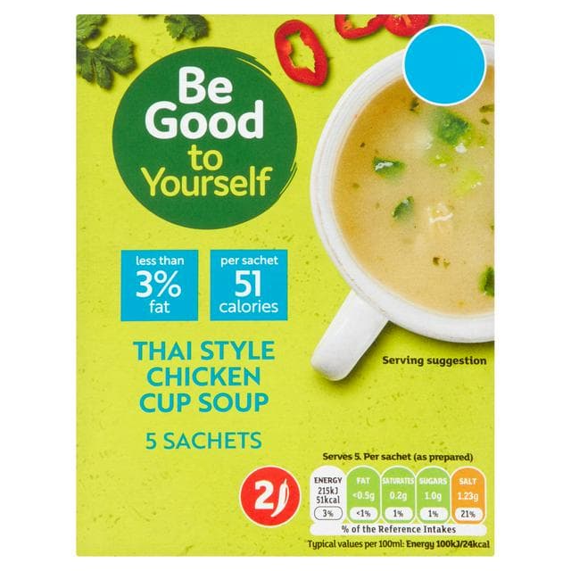 Sainsbury's Be Good to Yourself Thai Style Chicken Cup Soup 5x15g - gallery image 1