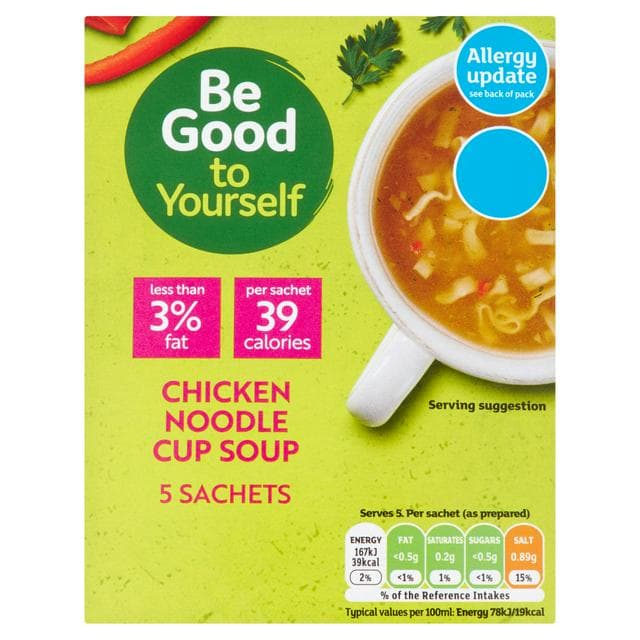 Sainsbury's Be Good to Yourself Chicken Noodle Cup Soup 5x13g - gallery image 1