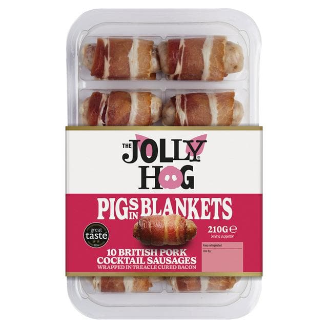 The Jolly 10 x Hog Pigs in Blankets wrapped in Treacle Cured Bacon 210g - gallery image 1