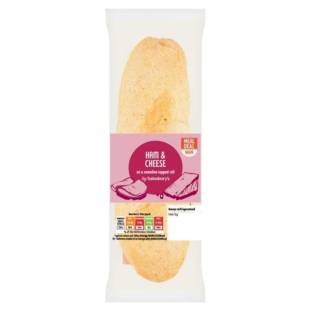 Sainsbury's Ham & Cheese on a Semolina Topped Roll - gallery image 1