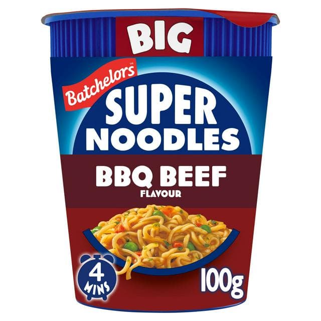 Batchelors Big Super Noodles Pot BBQ Beef Flavour 100g - gallery image 1