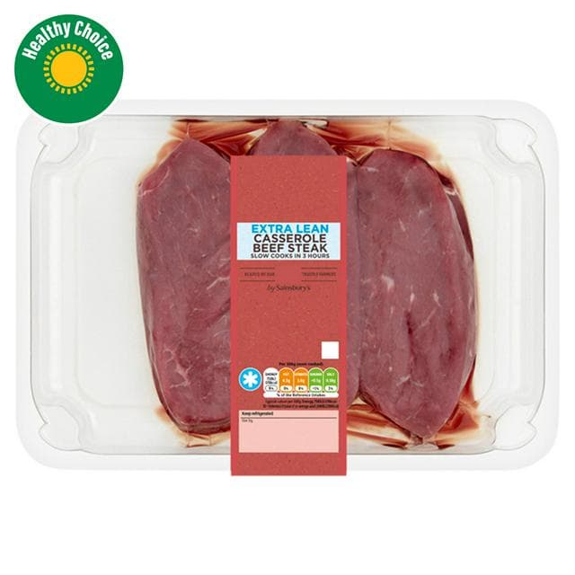 Sainsbury's British or Irish Extra Lean Casserole Steak 500g - gallery image 1