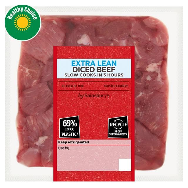 Sainsbury's British or Irish Extra Lean Diced Beef 250g - gallery image 1