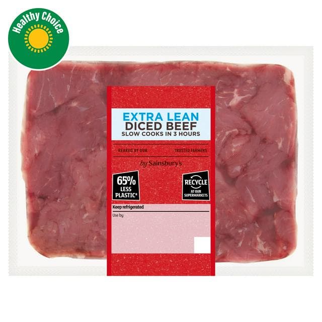 Sainsbury's British or Irish Extra Lean Diced Beef 500g - gallery image 1
