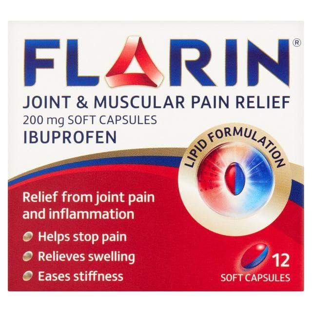Flarin Joint and Muscular Pain Relief Soft Capsules x12 200mg - gallery image 1
