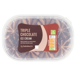 Sainsbury's Triple Chocolate Ice Cream 900ml