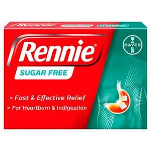 Rennie Sugar Free Heartburn Chewable Tablets Spearmint Flavour x72
