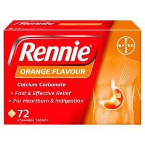 Rennie Orange Flavour Chewable Tablets x72