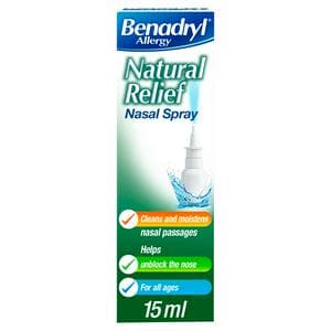 Benadryl Allergy Natural Relief Nasal Spray Suitable from Birth 15ml