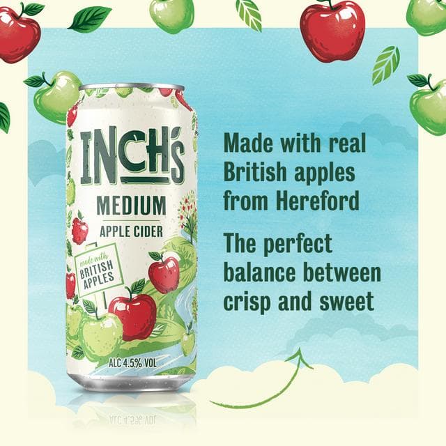 Inch's Medium Apple Cider 4.5% ABV Multipack Can 10 x 440ml - gallery image 2