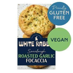 White Rabbit 2 x 125g Roasted Garlic Gluten Free Sourdough Focaccia