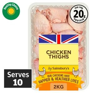 Sainsbury's 2kg British Fresh Chicken Skin on Thighs