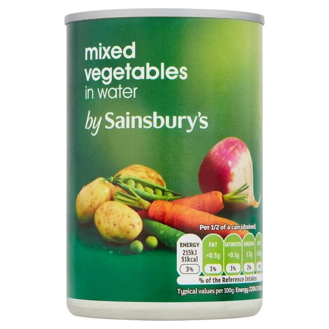 Sainsbury's Mixed Vegetables in Water 300g (195g*) - gallery image 1