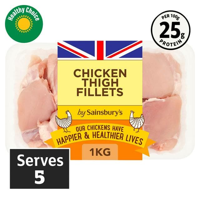 Sainsbury's 1kg British Chicken Thigh Fillets - gallery image 1