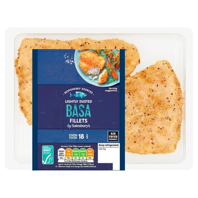 Sainsbury's Lightly Dusted Basa fillets ASC x2 265g - gallery image 1