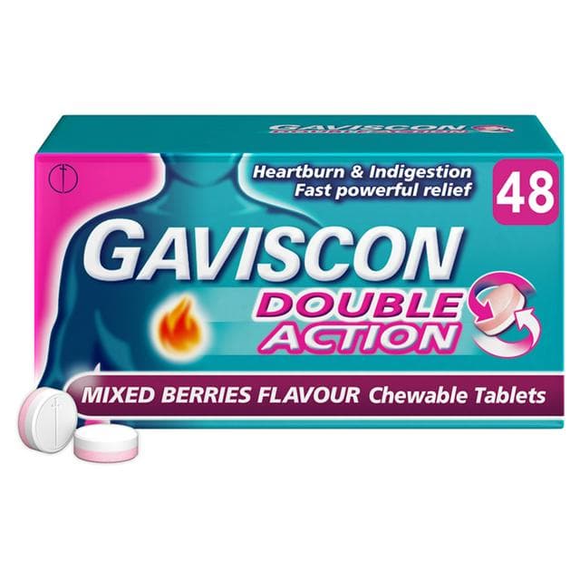 Gaviscon Double Action Heartburn & Indigestion Mixed Berries Tablets x48 - gallery image 1
