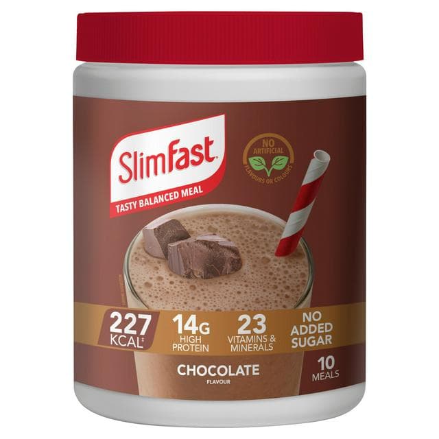 SlimFast Meal Replacement Shake Powder Tin Chocolate Flavour 10 meals 375g - gallery image 1