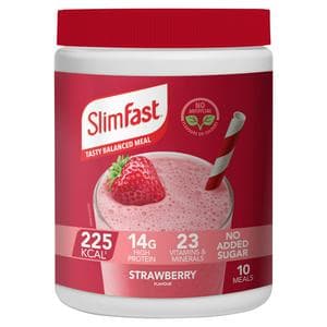 SlimFast Meal Replacement Shake Powder Tin Strawberry Flavour 10 meals 365g