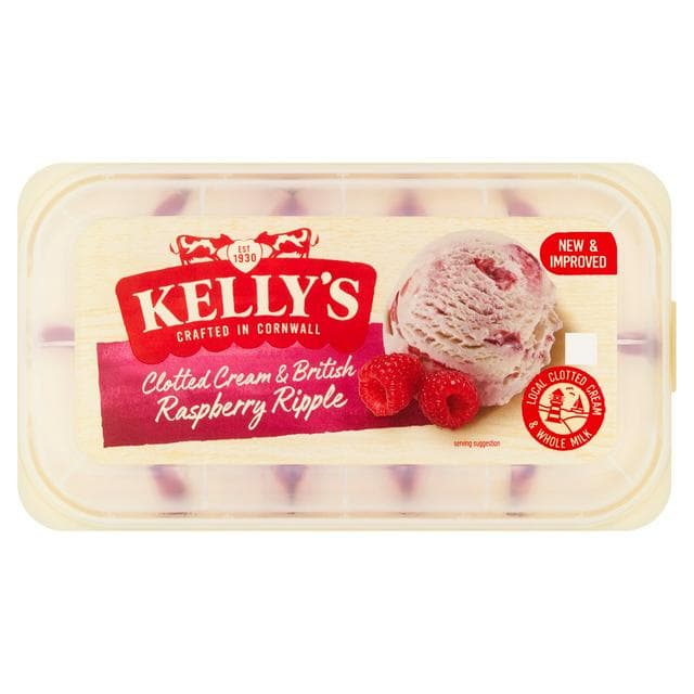 Kelly's Clotted Cream & British Raspberry Ripple 950ml - gallery image 1