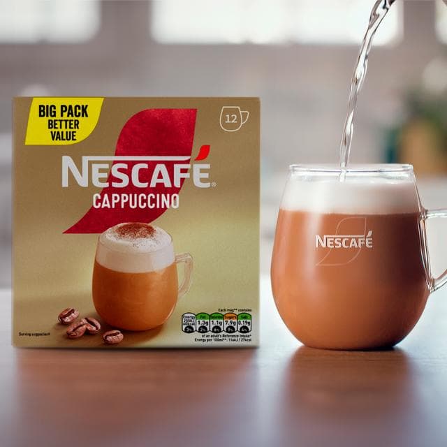 Nescafe Cappuccino Instant Coffee Sachets 12x15.5g - gallery image 3