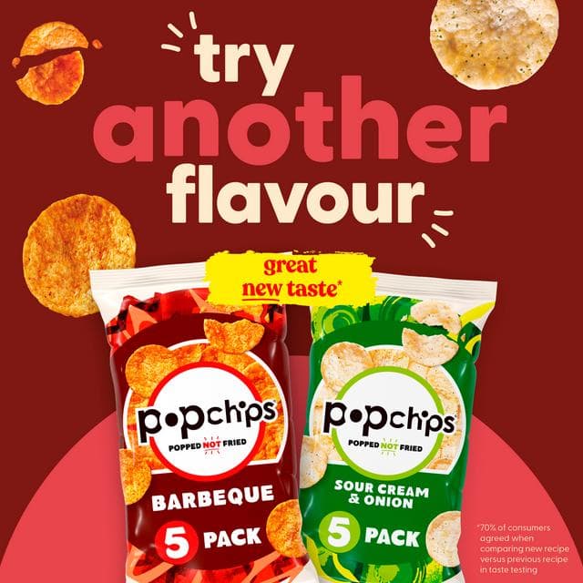 Popchips 5 x 17g Sour Cream & Onion Multipack Crisps - gallery image 4