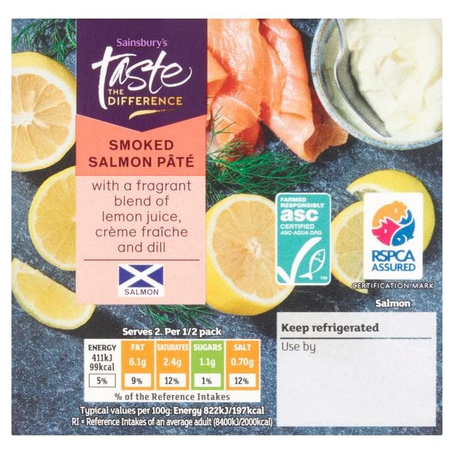 Sainsbury's Smoked Salmon Pate, Taste the Difference 100g - gallery image 1