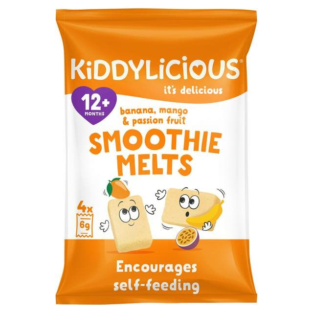 Kiddylicious Banana, Mango & Passionfruit Smoothie Melts Baby Snacks 4x6g - gallery image 1
