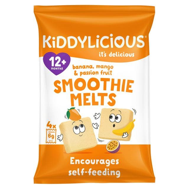 Kiddylicious Banana, Mango & Passionfruit Smoothie Melts Baby Snacks 4x6g - gallery image 1