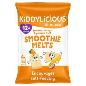 Kiddylicious Banana, Mango & Passionfruit Smoothie Melts Baby Snacks 4x6g