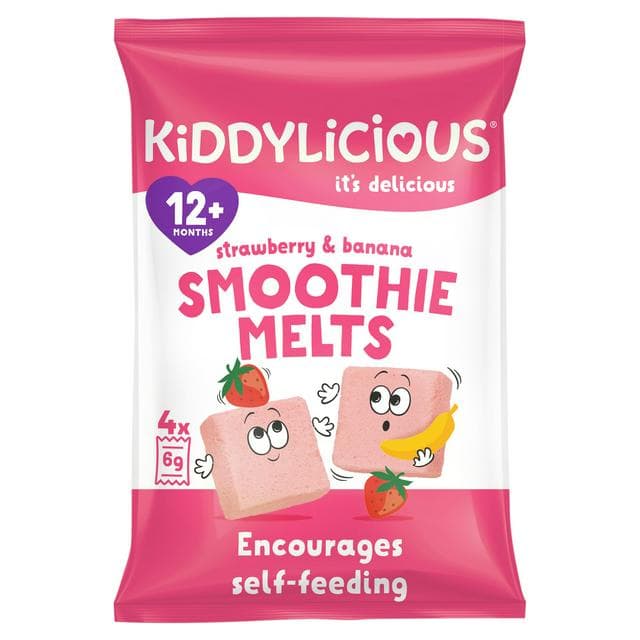 Kiddylicious Strawberry & Banana Smoothie Melts Baby Snacks 4x6g - gallery image 1