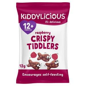 Kiddylicious Raspberry Crispy Tiddlers Baby Snacks 12g