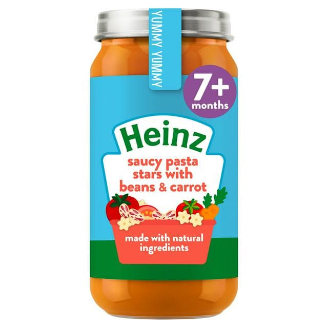 Heinz by Nature Saucy Pasta Stars with Beans & Carrot Baby Food 7+ Months 200g - gallery image 1