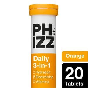 Phizz Daily 3-in-1 Hydration, Electrolytes & Vitamins Effervescent Tablets Orange x20 Tablets