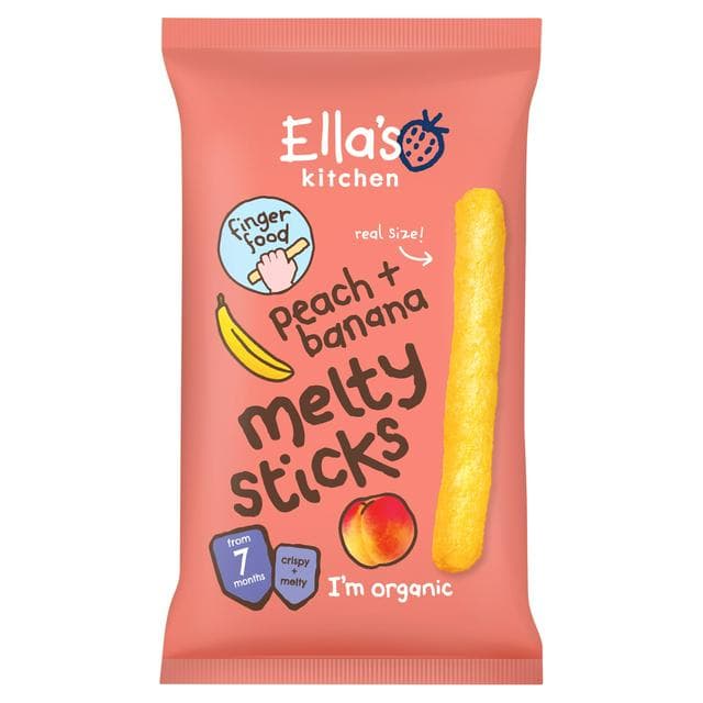 Ella's Kitchen Organic Peach & Banana Melty Sticks Baby Snack 7+ Months 16g - gallery image 1