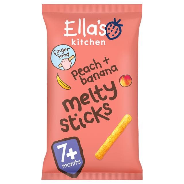 Ella's Kitchen Organic Peach & Banana Melty Sticks Baby Snack 7+ Months 16g - gallery image 3