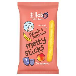 Ella's Kitchen Organic Peach & Banana Melty Sticks Baby Snack 7+ Months 16g