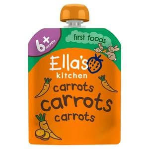 Ella's Kitchen Organic Carrots First Tates Baby Food Weaning Pouch 4+ Months 70g